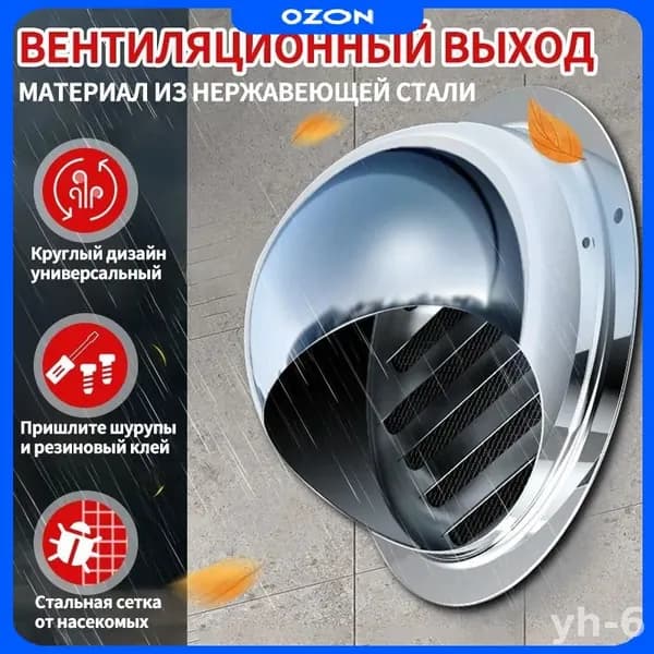 Вентиляционная шапка крыши 100мм 201 для дома
