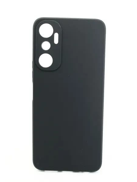 Чехол силиконовый матовый для модели телефона Infinix Hot 20 4G, с защитой камеры, черный