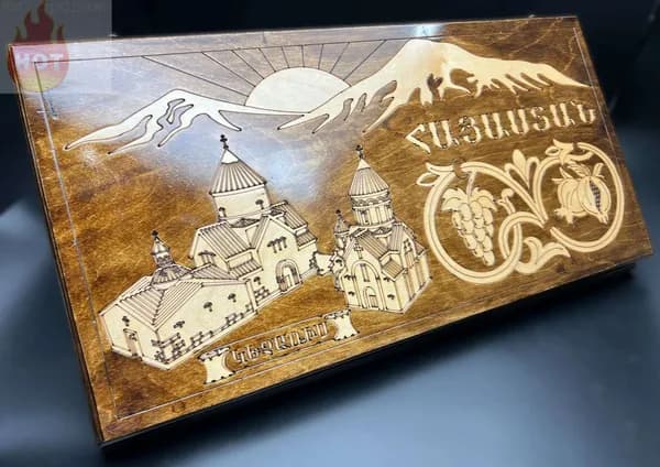 Нарды Деревянные Лакированные "Кечарис" большие 60см