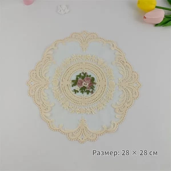 Салфетка сервировочная Кружево 28x28см, 1шт.