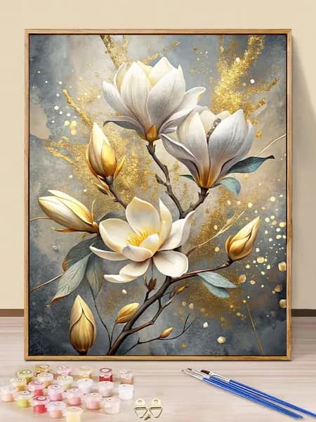 Картина по номерам для взрослых начинающих,цветок , цветной холст, 40x50см, Без рамки