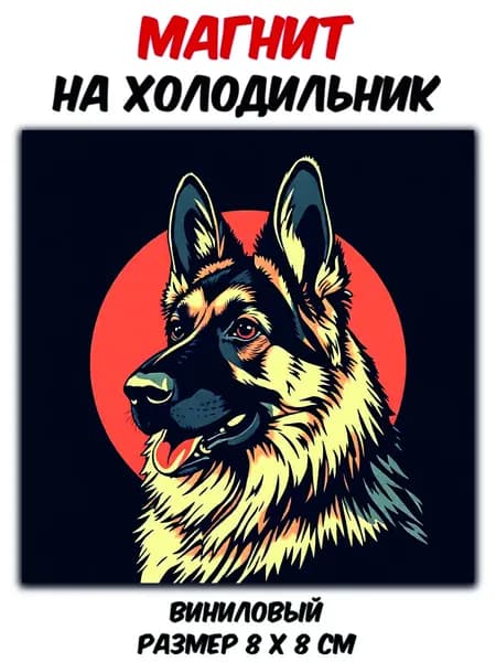 Магнит виниловый на холодильник"Немецкая овчарка"