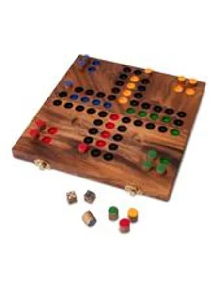 Ludo L Klappbar mit goldenem Metallverschluss - Классическая деревянная игра для 2-4 игроков
