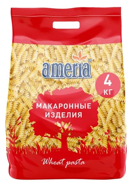 Макароны Ameria спиральки №42, 4 кг