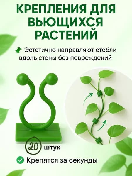 Клипсы для растений и цветов самоклеящиеся крепления