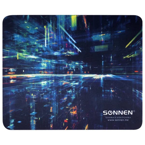 Коврик для мыши SONNEN "SINGULARITY", резина + ткань, 220х180х3 мм, 513293 мыши компьютерные, офисная электроника