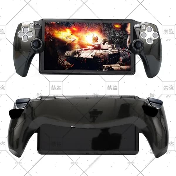 Прозрачный чёрный чехол для PlayStation Portal из поликарбоната с защитой от падений и 360