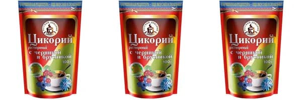 Русский цикорий Цикорий С черникой и брусникой, растворимый, 100 г, 3 уп