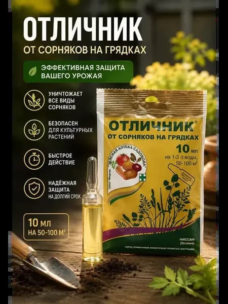 Отличник — средство от сорняков на грядках, 10 мл