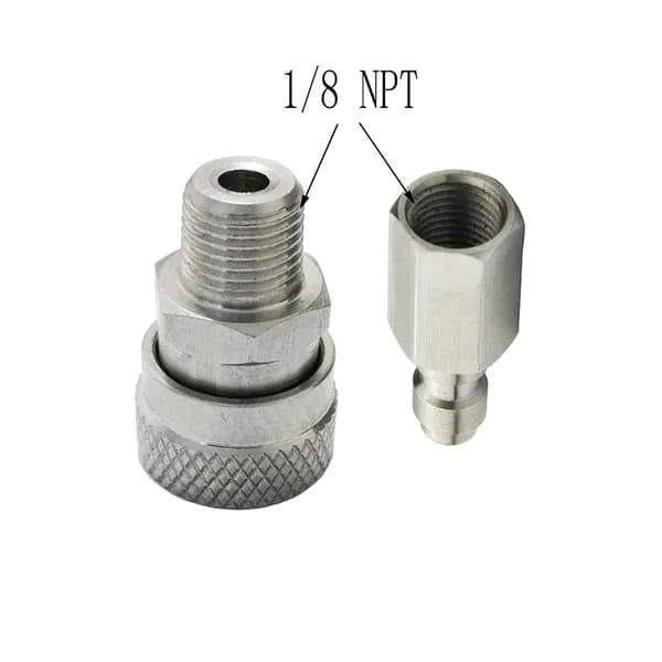 1 комплект разъем 1/8 NPT и заглушка для заправочного ниппеля 8 мм для удалённого подключения PCP из нержавеющей стали с быстроразъёмным соединением