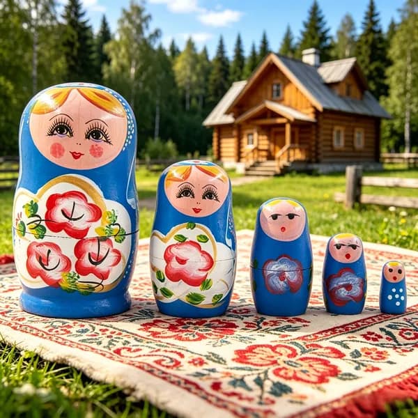 Матрешка из дерева 5 уровней, ручная роспись, народный стиль, игрушка для детей, сувенир