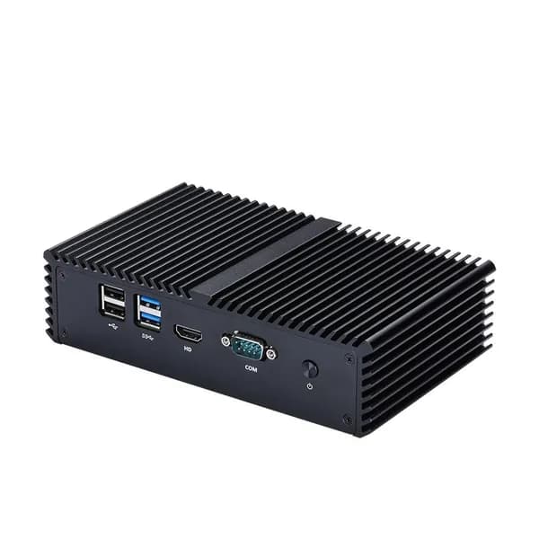 Qotom Мини-ПК (Intel Celeron 3865U, RAM 8 ГБ, SSD 256 ГБ, Intel HD Graphics, ), черный матовый