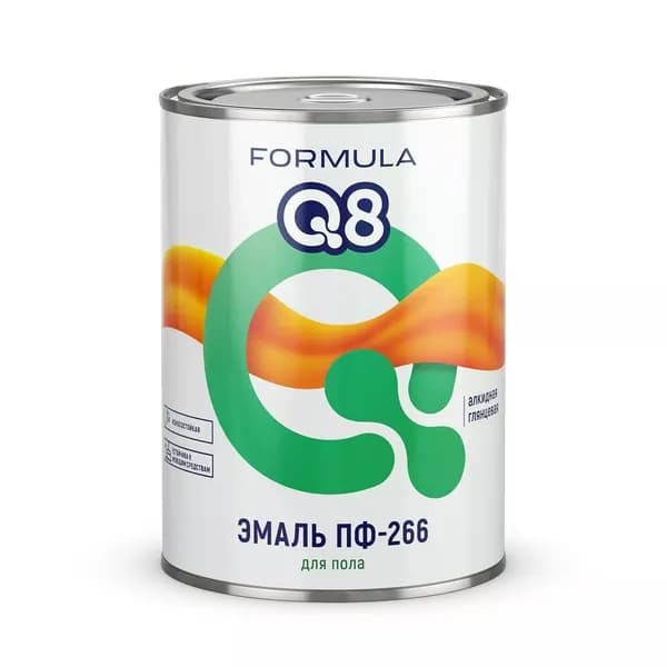 ЭМАЛЬ ПФ-266 для пола алкидная FORMULA Q8 желто-коричневая 0,8кг