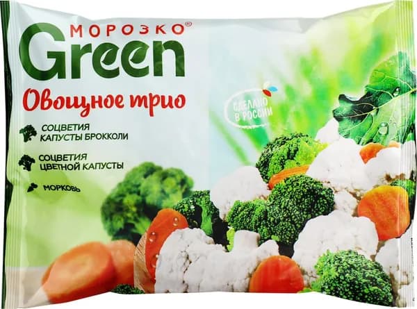 Смесь овощная МОРОЗКО Green Овощное трио, 400г.