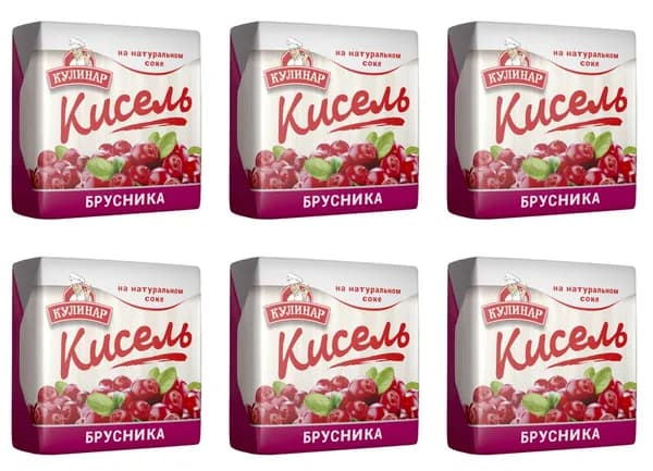 Кулинар Кисель Брусника, 220 г, 6 шт