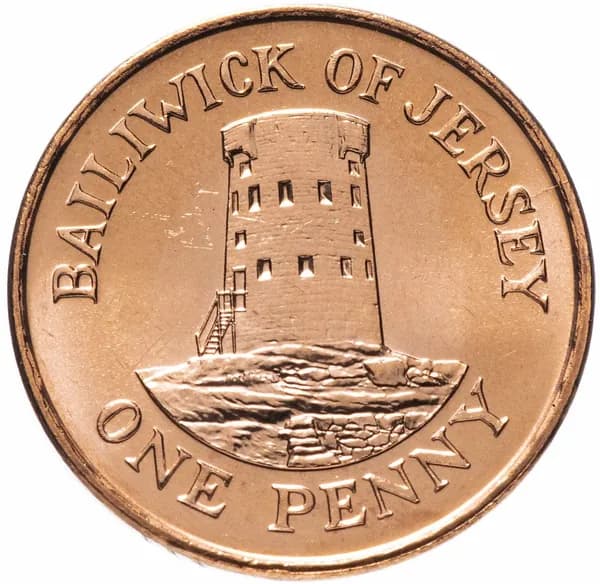 Монета Джерси 1 пенни 2008 UNC