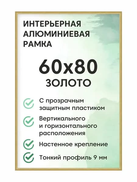 Фоторамка 60х80 см алюминиевая золото