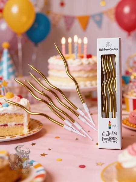 Свечи для торта, 15 см, 6 шт