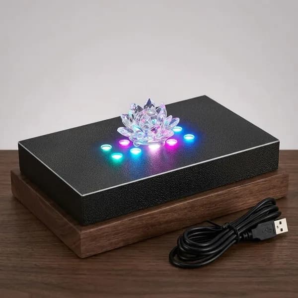Подставка для дисплея из акрила с 10 led лампами, матовая черная, usb питание, многоцветная, прямоугольная