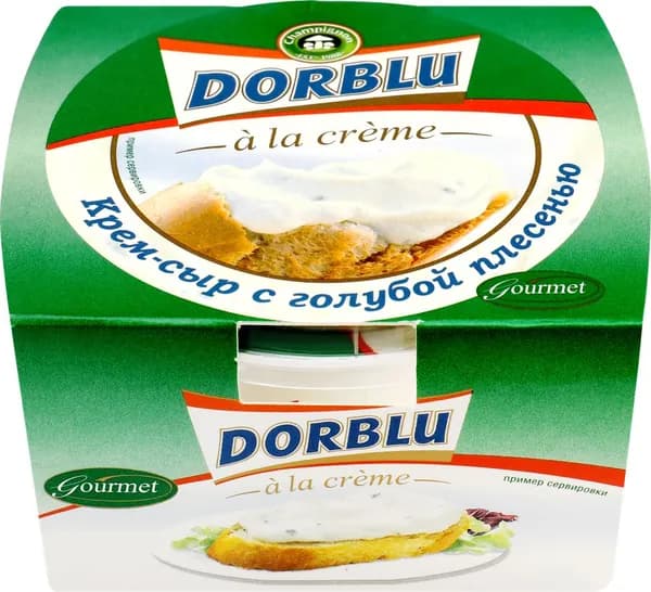 Крем-сыр DORBLU A la creme с голубой плесенью 65%, без змж, 80г 2 шт.