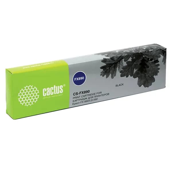 Картридж матричный CACTUS (CS-FX890) для EPSON LQ-590, черный, ресурс 5 млн. знаков. Комплект - 2шт.