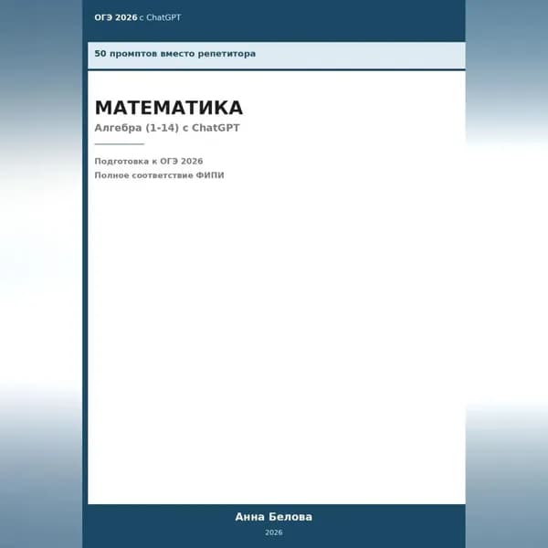 ОГЭ Математика: Алгебра (1-14) с ChatGPT 50 промптов вместо репетитора | Белова Анна | Электронная аудиокнига
