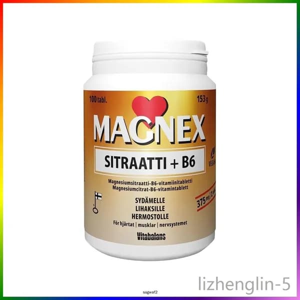 Magnex Sitraatti + B6 100 таблеток Магний и витамин В6 Финляндия