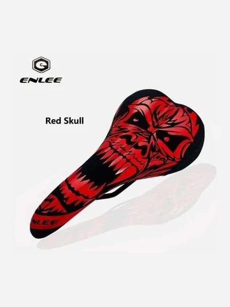 Седло велосипедное Enlee DS-20 Skull фитнесс/спорт, MTB, с принтом "череп", унисекс.