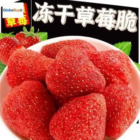 Хрустящая клубника, 100 г (около 145 штук), со слегка кисло-сладким вкусом, питательный завтрак из сухофруктов, простой и вкусный, богатый витамином С.