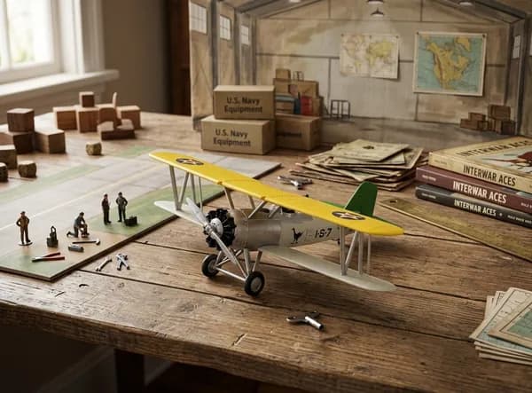 Цветная сборная модель Самолёт-разведчик Vought O2U Corsair 1:48 ВМФ США