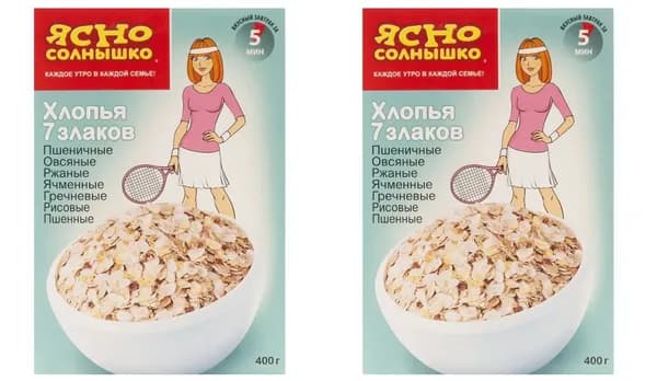 Ясно солнышко Хлопья 7 злаков требуют варки 400 г, 2 уп