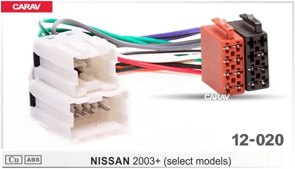 Штатный ISO разъем для магнитол Nissan. Carav 12-020.