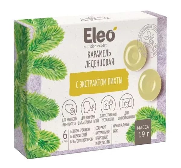 Eleo Карамель леденцовая с экстрактом пихты, 6шт