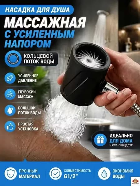 Круглый тропический душ с повышенным напором воды для массажа белый, кольцевой поток и усиленное давление для глубокого массажа, простая установка G1/2", экономия воды