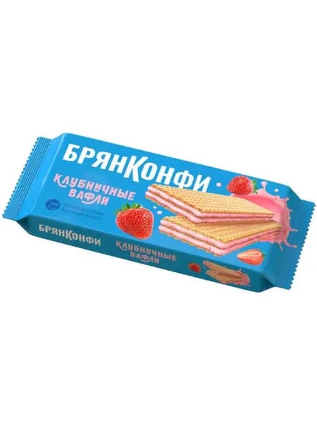 БРЯНКОНФИ Вафли КЛУБНИЧНЫЕ тонкие 190гр