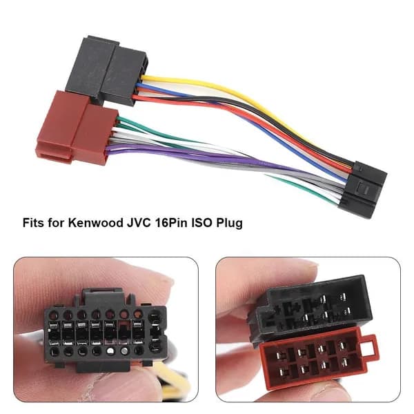 Iso переходник для магнитолы KENWOOD, JVC 16 pin кабель питания