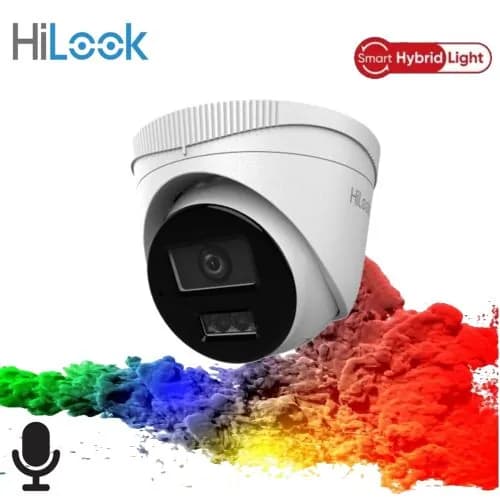 HILOOK IPC-T220HA-LUFC, 2 Мп, объектив 2,8 мм, H265+, двойная подсветка, ночное видение 20 м, встроенный микрофон, IP67, PoE, купольная IP-камера
