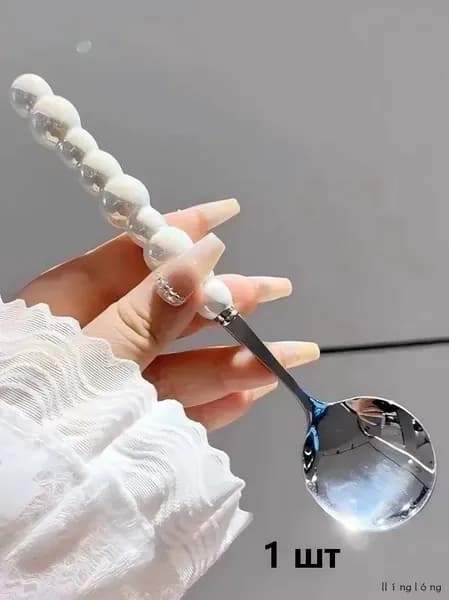 Ложка десертная 1 предм. черный матовый, зеленый