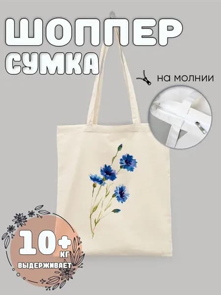 Сумка шоппер цветы