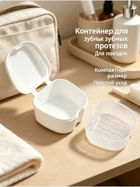 Коробка для зубных протезовс, белое