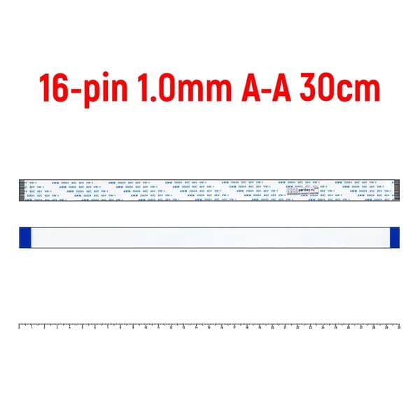 Шлейф FFC 16-pin Шаг 1.0mm Длина 30cm Прямой A-A AWM 20624 80C 60V VW-1