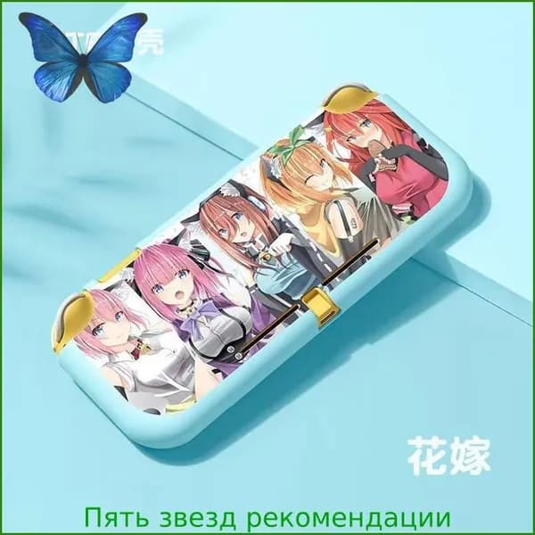 Защитный чехол полуобъемный для Nintendo Switch Lite: тематический дизайн с персонажами из Пятерых сестер (Gotoubun no Hanayome)