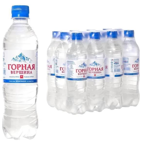 Вода "Горная Вершина" 0,5 л. без газа (36 шт 3 упак)