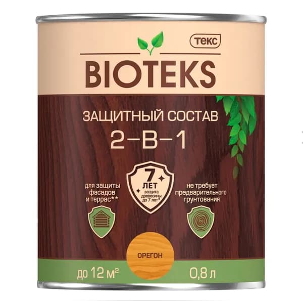 Состав защитный BIOTEKS алкидный 0,8 л орегон