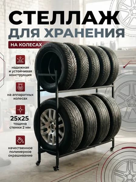 Стеллаж для колес на колесах