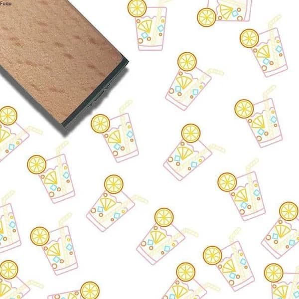 1 шт. квадратных деревянных штампов с резинкой для скрапбукинга Напиток 40x15x15 мм