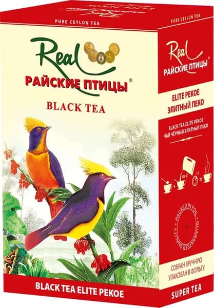 Real "Райские птицы" листовой черный чай "Пеко", 100 г
