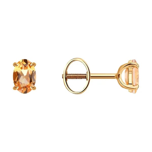 Золотые серьги DIAMANT-ONLINE с топазом 585 пробы