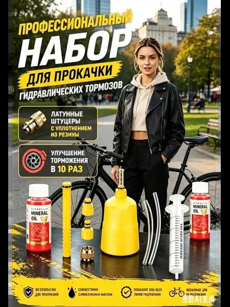 Прокачка тормозов мини набор с гидравлическим маслом
