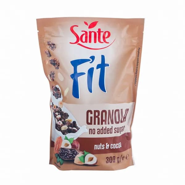 Sante / Гранола Fit с Орехами и какао, 300 гр / Польша